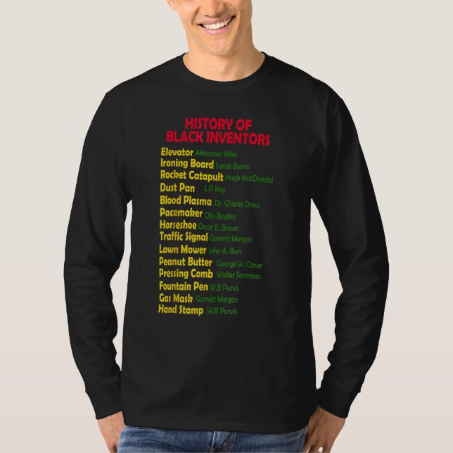 Camiseta Historia De Los Inventores Negros Mes De Historia  (Anverso)