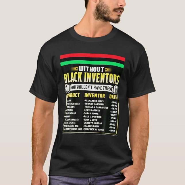Camiseta Historia De Los Inventores Negros Mes De Historia  (Anverso)