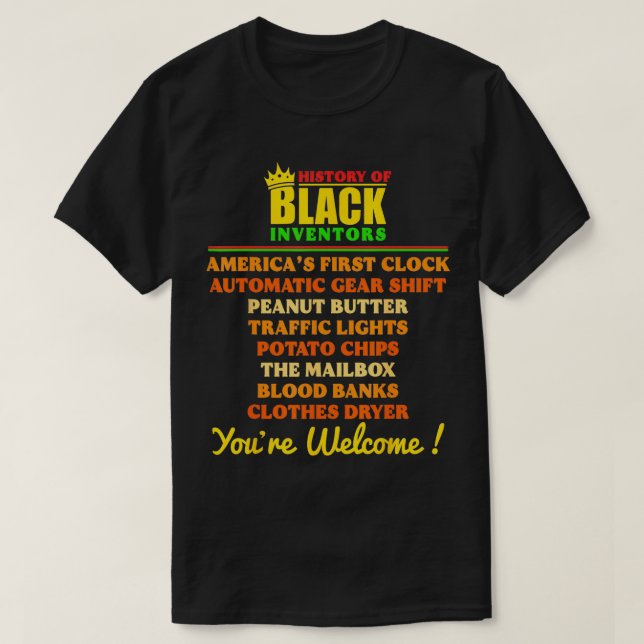 Camiseta Historia De Los Inventores Negros Mes De Historia  (Diseño del anverso)