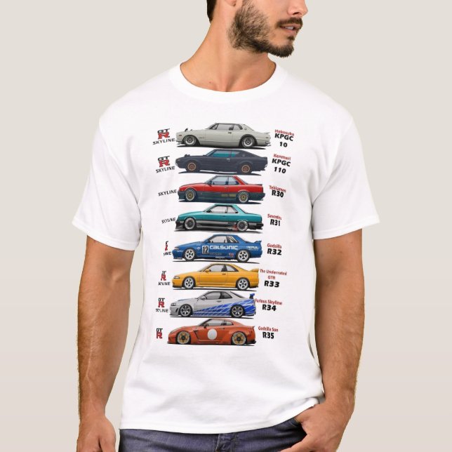 Camiseta historia de nissan GTr (Anverso)