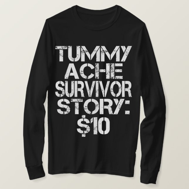 Camiseta Historia de sobrevivientes de Ache Tummy $10 Stoma (Anverso del diseño)