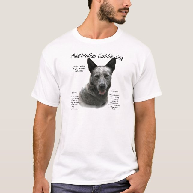 Camiseta Historia del perro de ganado bovino azul australia (Anverso)