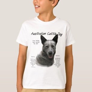 Camiseta Historia del perro de ganado bovino azul australia