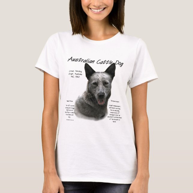 Camiseta Historia del perro de ganado bovino azul australia (Anverso)