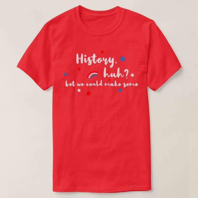 Camiseta Historia eh Blanco Rojo amp Azul Real (Diseño del anverso)