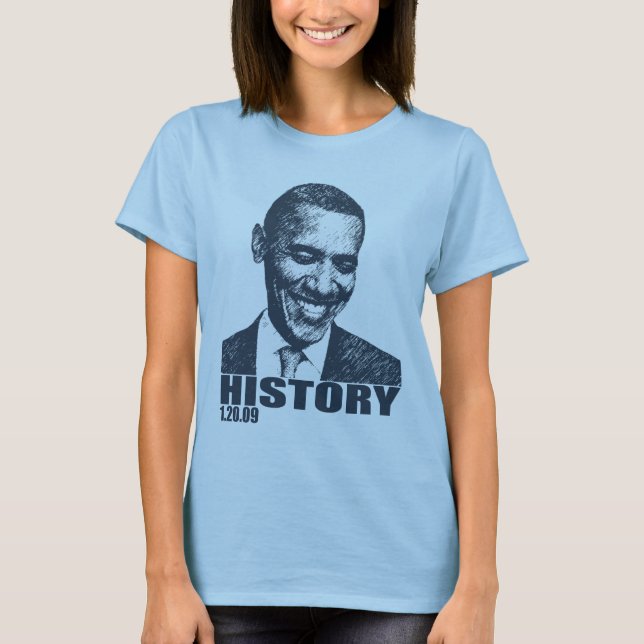 Camiseta HISTORIA - inauguración 1/20/09 de Obama (Anverso)