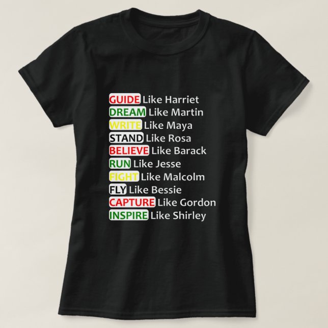 Camiseta Historia negra (Diseño del anverso)