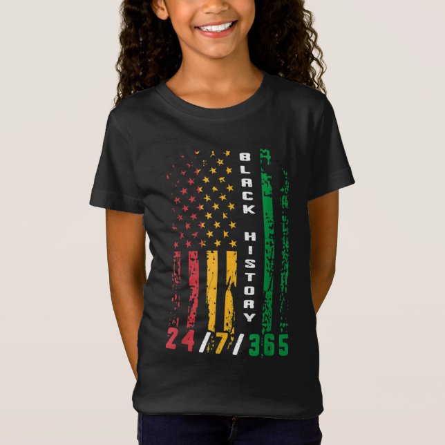 Camiseta Historia negra 247365 Bandera afroamericana África (Anverso)