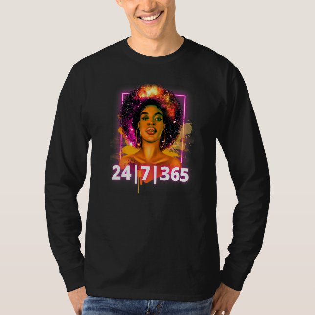 Camiseta Historia negra 247365 Poderosa Chica negro mágica (Anverso)