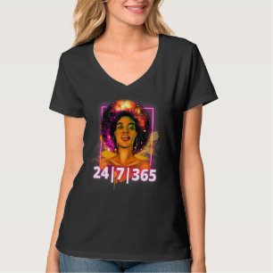 Camiseta Historia negra 247365 Poderosa Chica negro mágica