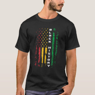 Camiseta Historia negra Bandera africana norteamericana Afr