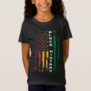 Camiseta Historia negra Bandera africana norteamericana Afr