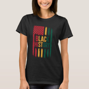 Camiseta Historia negra Bandera estadounidense patriota afr