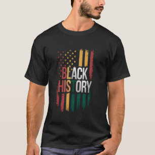 Camiseta Historia negra Bandera estadounidense patriota afr