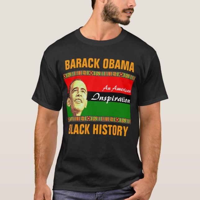 Camiseta Historia negra de Obama (2 echados a un lado) (Anverso)