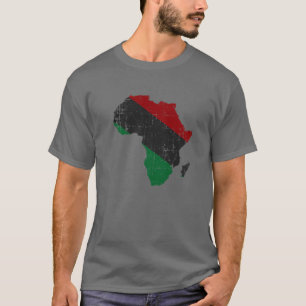 Camiseta Historia negra del continente del mapa panafricano