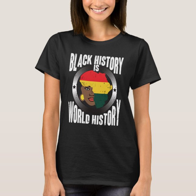 Camiseta Historia negra del mundo retro Melanin Afro Que (Anverso)