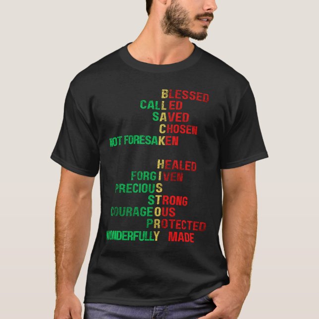 Camiseta Historia Negra Iglesia Melanina Hombres Niños Muje (Anverso)