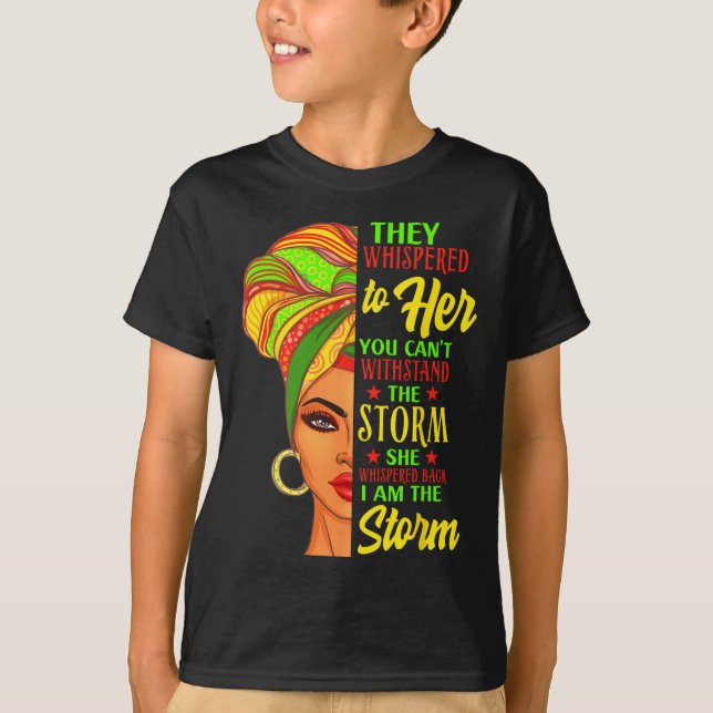 Camiseta Historia Negra Mujer Africana Afro Soy La Tormenta (Anverso)
