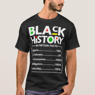 Camiseta Historia negra Nutrición Hechos Melanina Nutricion