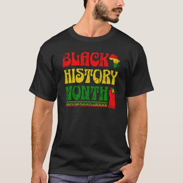 Camiseta Historia negra para la historia negra afroamerican (Anverso)