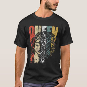 Camiseta Historia negra para mujeres reina africana de la v