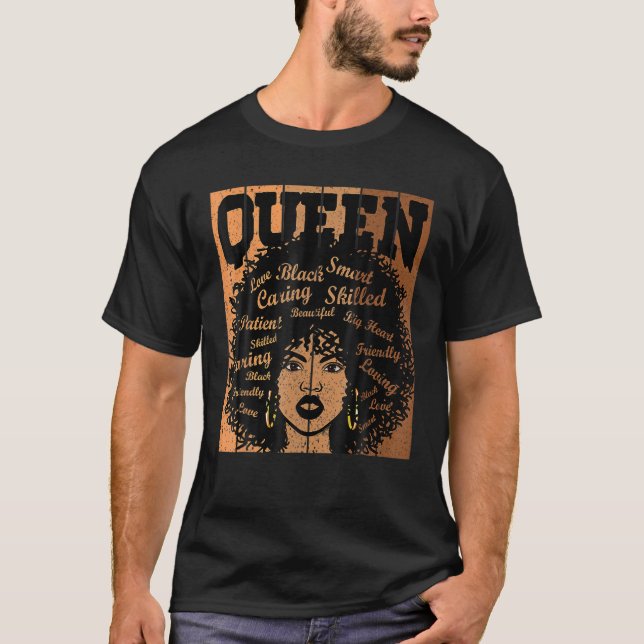 Camiseta Historia Negra Para Mujeres Reina Fuerte Negra Afr (Anverso)