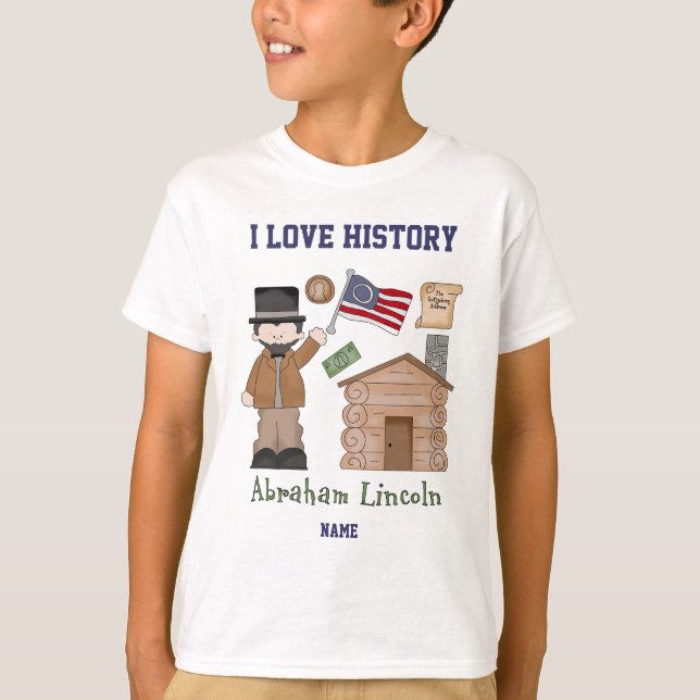 Camiseta Historia personalizada Abraham Lincoln del amor de (Anverso)
