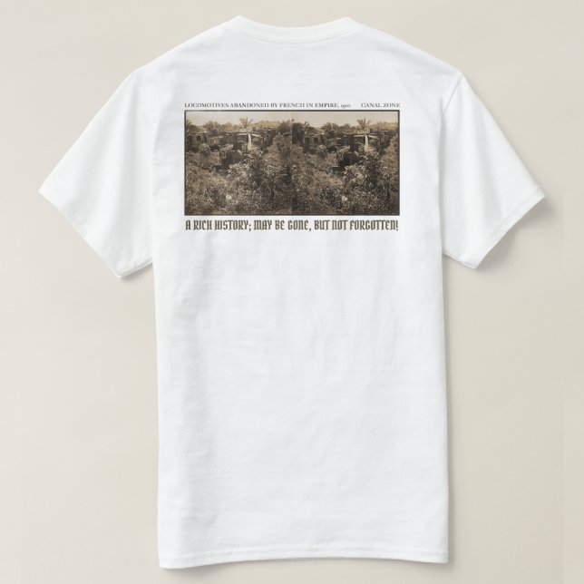 Camiseta Historia rica, trenes franceses abandonados (Reverso del diseño)