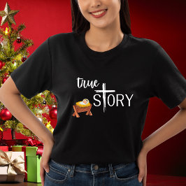 Camiseta Historia verdadera Navidades cristianos Jesús Mang