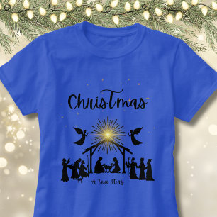 Camiseta Historia verdadera Navidades cristianos Natividad 
