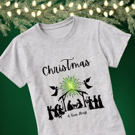 Camiseta Historia verdadera Navidades cristianos Natividad 