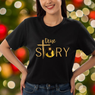 Camiseta Historia verdadera Navidades cristianos Natividad 
