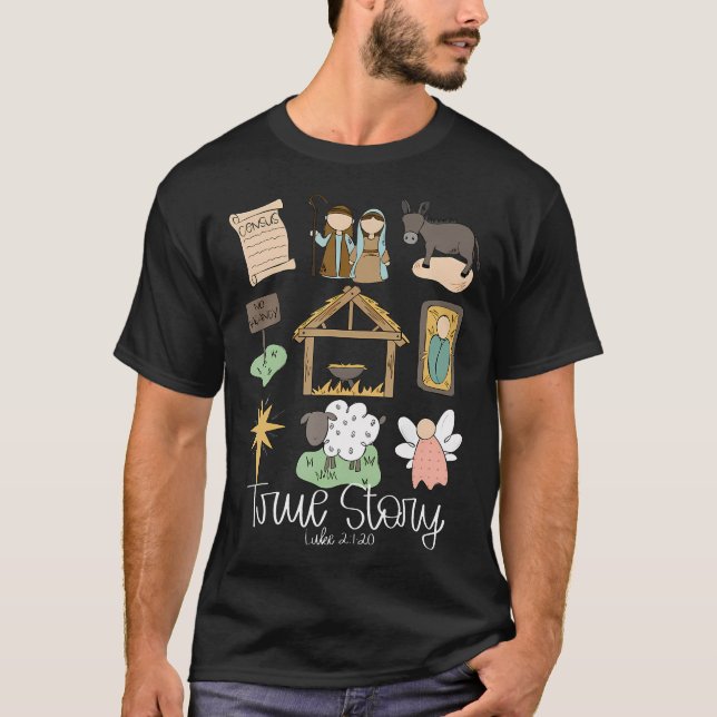 Camiseta Historia verdadera Navidades de la Natividad Niño  (Anverso)