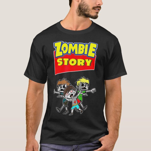 Camiseta Historia zombi Halloween Zombies Diversión animada (Anverso)
