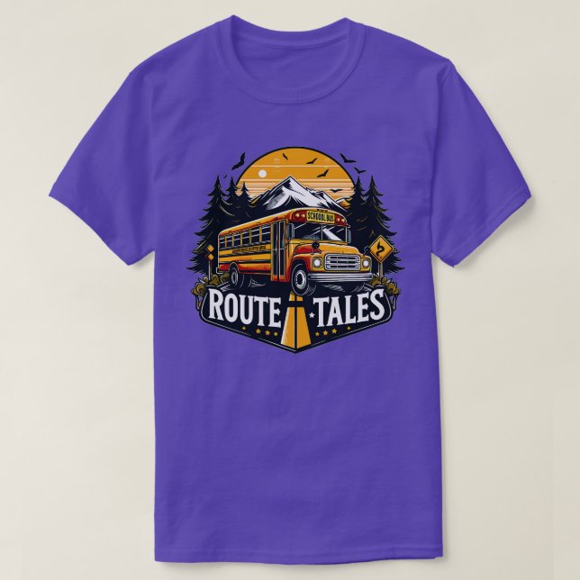 Camiseta Historias de rutas de autobuses escolares (Diseño del anverso)