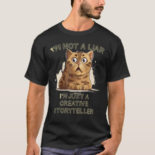 Camiseta Historias divertidas de gatos con ideas de mentira