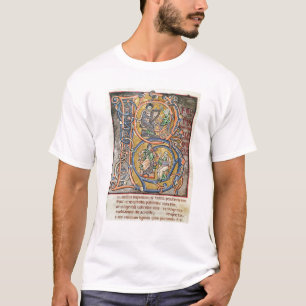 Camiseta Historiated rubrica "B" que representa a rey David