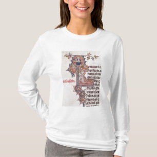 Camiseta Historiated rubrica "L" que representa el árbol d
