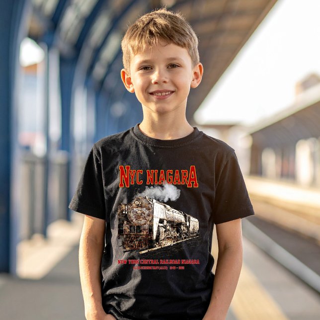 Camiseta Historic NYC Niagara Train Steam Locomotive (Historic NYC Niagara Train Steam Locomotive. Boy Basic T-Shirt)