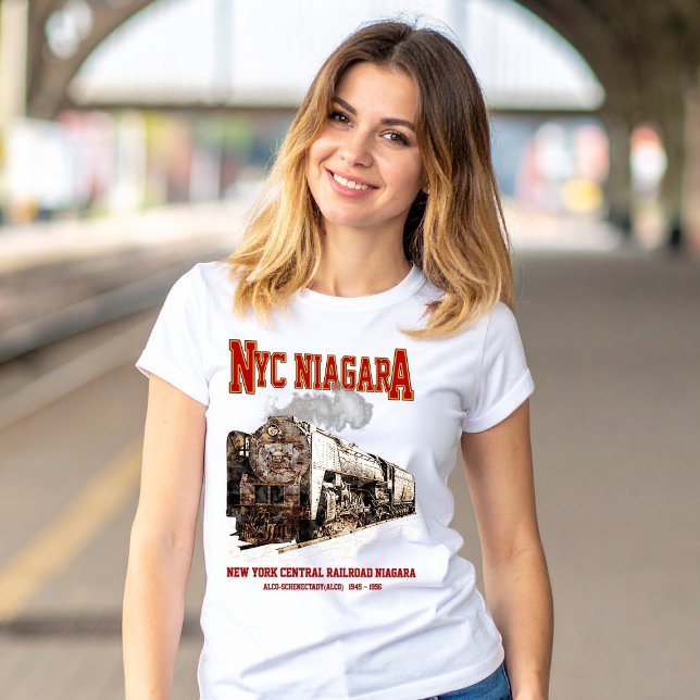 Camiseta Historic NYC Niagara Train Steam Locomotive (Historic NYC Niagara Train Steam Locomotive. Womens Basic T-Shirt)