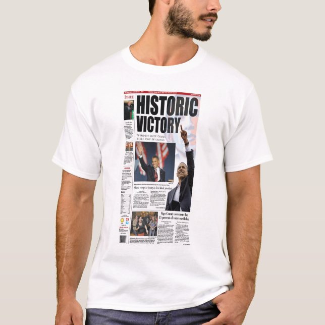 Camiseta histórica de la victoria de Obama (Anverso)