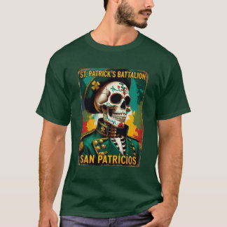 Camiseta Historical St Patricks Battalion Military Skeleton