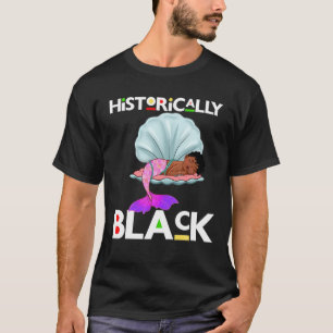 Camiseta Históricamente Sirena Negra Cute Girly Girl Brown 
