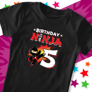 Camiseta Historieta de 5 años estilo Ninja 5º cumpleaños