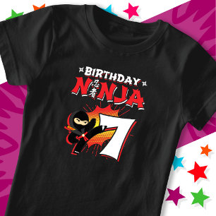 Camiseta Historieta de 7 años al estilo Ninja 7 cumpleaños
