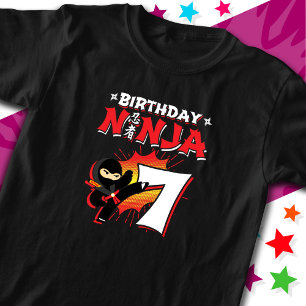 Camiseta Historieta de 7 años al estilo Ninja 7 cumpleaños