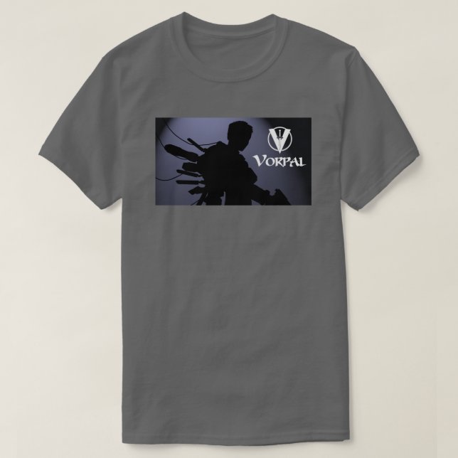 Camiseta Historieta de Vorpal TShirt: Silhouette azul (Diseño del anverso)