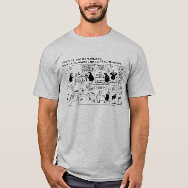 Camiseta Historieta del fabricante del reloj de Rube (Anverso)