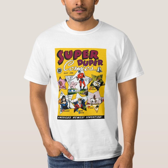 Camiseta Historieta superhéroe vintage (Anverso)